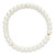 1928 Jewelry Gold-tone 6mm Ivory Cultura Imitation Pearl 3 Row Stretch Bracelet BF975