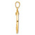 14k and White Rhodium D/C Anchor Dangle in Circle Pendant C4920