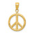 14k 3D Polished Peace Sign Charm C2247