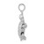 14K White Gold Solid Polished 3-D Moveable Turtle Pendant C2544W