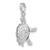 14K White Gold Solid Polished 3-D Moveable Turtle Pendant C2544W