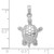 14K White Gold Solid Polished 3-D Moveable Turtle Pendant C2544W