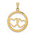 14K Polished Double Heart in Circle Pendant C4831