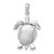 14K White Gold 3-D Moveable Sea Turtle Charm C2545W