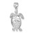 14K White Gold 3-D Moveable Sea Turtle Charm C2545W
