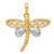 14k and White Rhodium Polished and D/C Dragonfly Pendant C4880