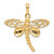 14k and White Rhodium Polished and D/C Dragonfly Pendant C4880