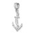 14K White Gold Solid Polished 3-D Anchor Pendant D1360W
