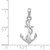 14K White Gold Solid Polished 3-D Anchor Pendant D1360W