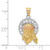 14K Tri-color Diamond-cut Christ Charm D3702