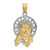 14K Tri-color Diamond-cut Christ Charm D3702