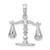 14k White Gold 3-D Moveable Scales of Justice Pendant C3122W