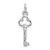 14K White Gold Polished Diamond-cut 3D Key Charm D1066