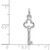14K White Gold Polished Diamond-cut 3D Key Charm D1066