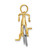 14k Large Two-tone 3-D Bicycle Pendant C1813
