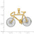 14k Large Two-tone 3-D Bicycle Pendant C1813