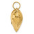 14K Polished and Hammered 3-D Heart Pendant D1045