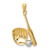14K White Rhodium Baseball Glove Bat Ball Pendant C4686