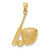 14K White Rhodium Baseball Glove Bat Ball Pendant C4686