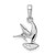 14k White Gold Hummingbird Pendant C3472W