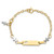 14k Two-tone Baby Polished and Textured Cross w/1in ext. ID Bracelet BID88-4.5