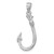 14K White Gold 3-D Fish Hook Charm C3349W