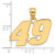 14k Polished Block Number 49 Pendant BN49