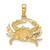 14k w/Rhodium Diamond-cut Blue Crab Pendant C3455DC/RH