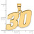 14k Polished Block Number 30 Pendant BN30