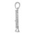 14K White Gold Solid Polished 3-D Trumpet Pendant C2277W