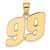 14k Polished Block Number 99 Pendant BN99