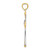 14K Diamond-Cut Rhodium Budded Cross Pendant C4480