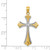 14K Diamond-Cut Rhodium Budded Cross Pendant C4480