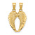 14k Yellow Gold Break Apart Diamond-cut Wings Pendant C4528