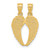 14k Yellow Gold Break Apart Diamond-cut Wings Pendant C4528