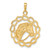 14k Solid Polished Horse Head in Horseshoes Pendant C2417
