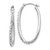 14k White Gold Diamond Fascination Oval Hinged Hoop Earrings DF108