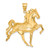 14k Solid Polished Open-Backed Horse Pendant C2410
