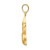 14k Satin Diamond-cut Open-Backed Large Plumeria Pendant C2343
