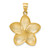 14k Satin Diamond-cut Open-Backed Large Plumeria Pendant C2343