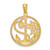 14K W/ Rhodium Cross Anchor Captain Wheel Pendant C4649