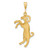 14k Satin Diamond-cut Aries Zodiac Charm C464