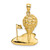 14k Solid Polished Open-Backed Golf Charm C2620