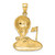 14k Solid Polished Open-Backed Golf Charm C2620
