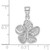 14k White Gold  Beaded and Polished Plumeria Flower Charm C4823W