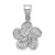 14k White Gold  Beaded and Polished Plumeria Flower Charm C4823W