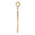 14K w/White Rhodium Polished Heart Key Charm D3851
