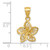 14k Polished Diamond-cut Beaded Plumeria Flower Charm C4825