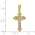 14K Two-Tone Small Lacy-Edge Inri Crucifix Pendant C4386