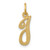 14KY Script Letter I Initial Charm C564I